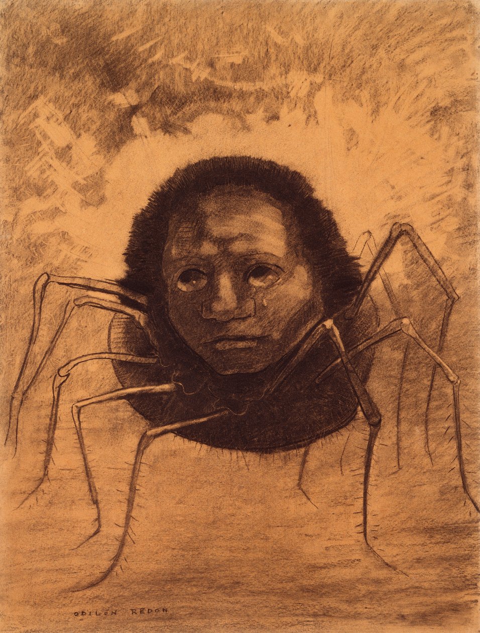 Den gråtende edderkoppen av Odilon Redon