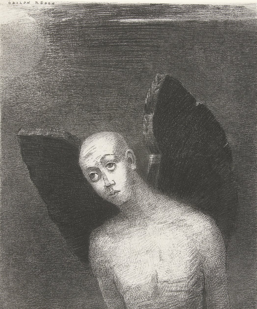 The Fallen Angel, 1886 (trykk) av Odilon Redon