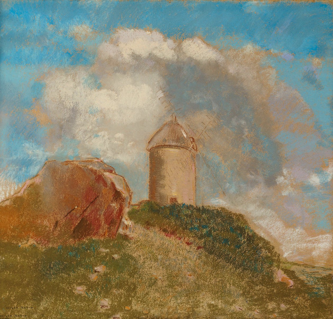 Vindmøllen, ca. 1880 av Odilon Redon