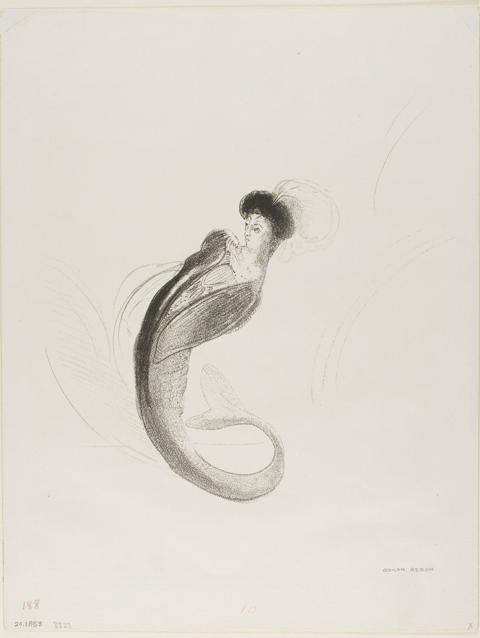 Prøvelitografi uten tittel av Odilon Redon