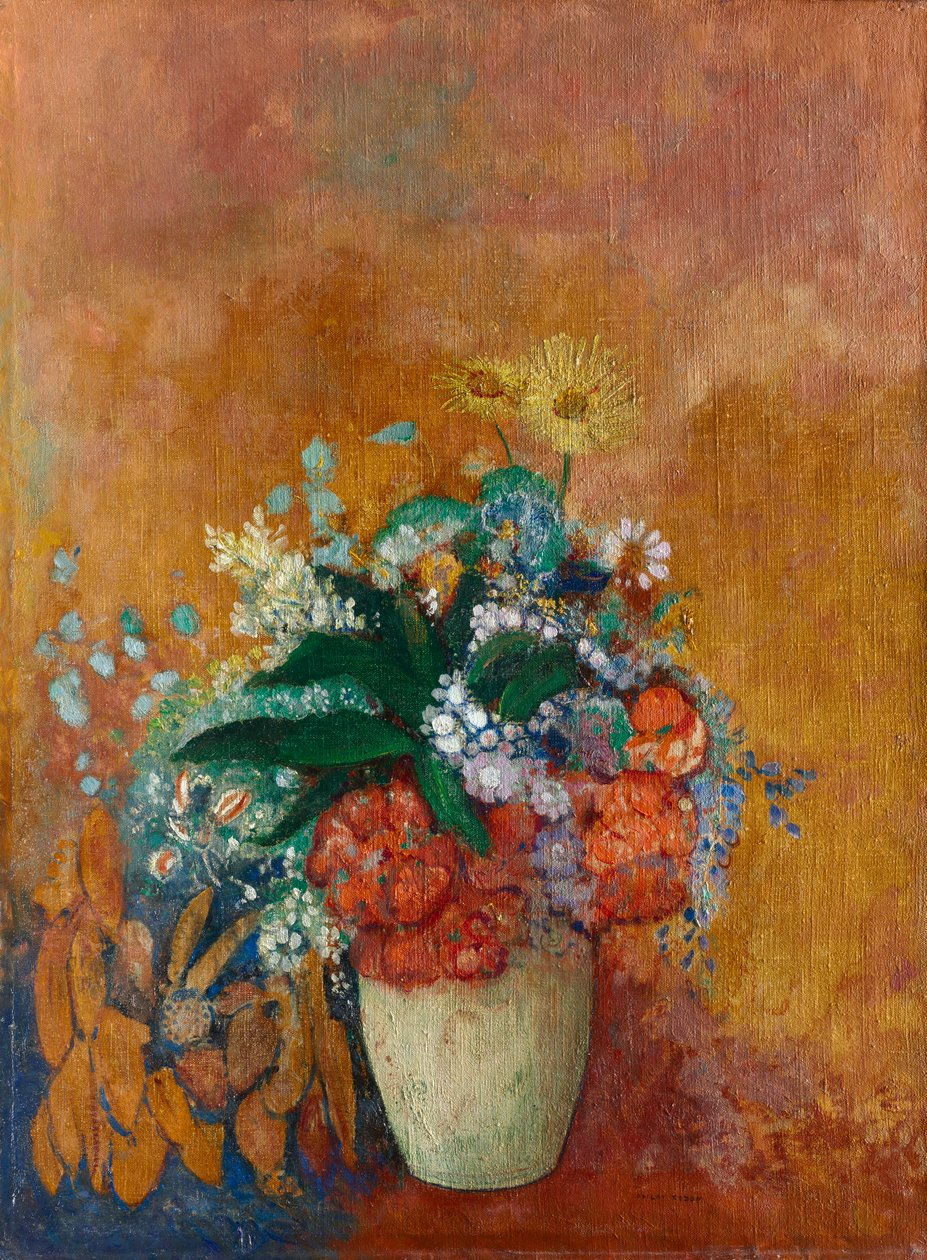 Vase med blomster, ca. 1905. av Odilon Redon