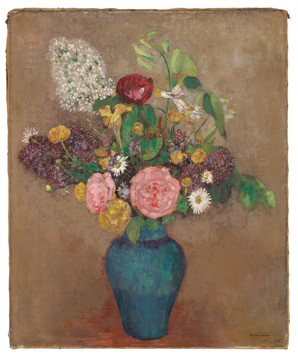 Vase med blomster av Odilon Redon