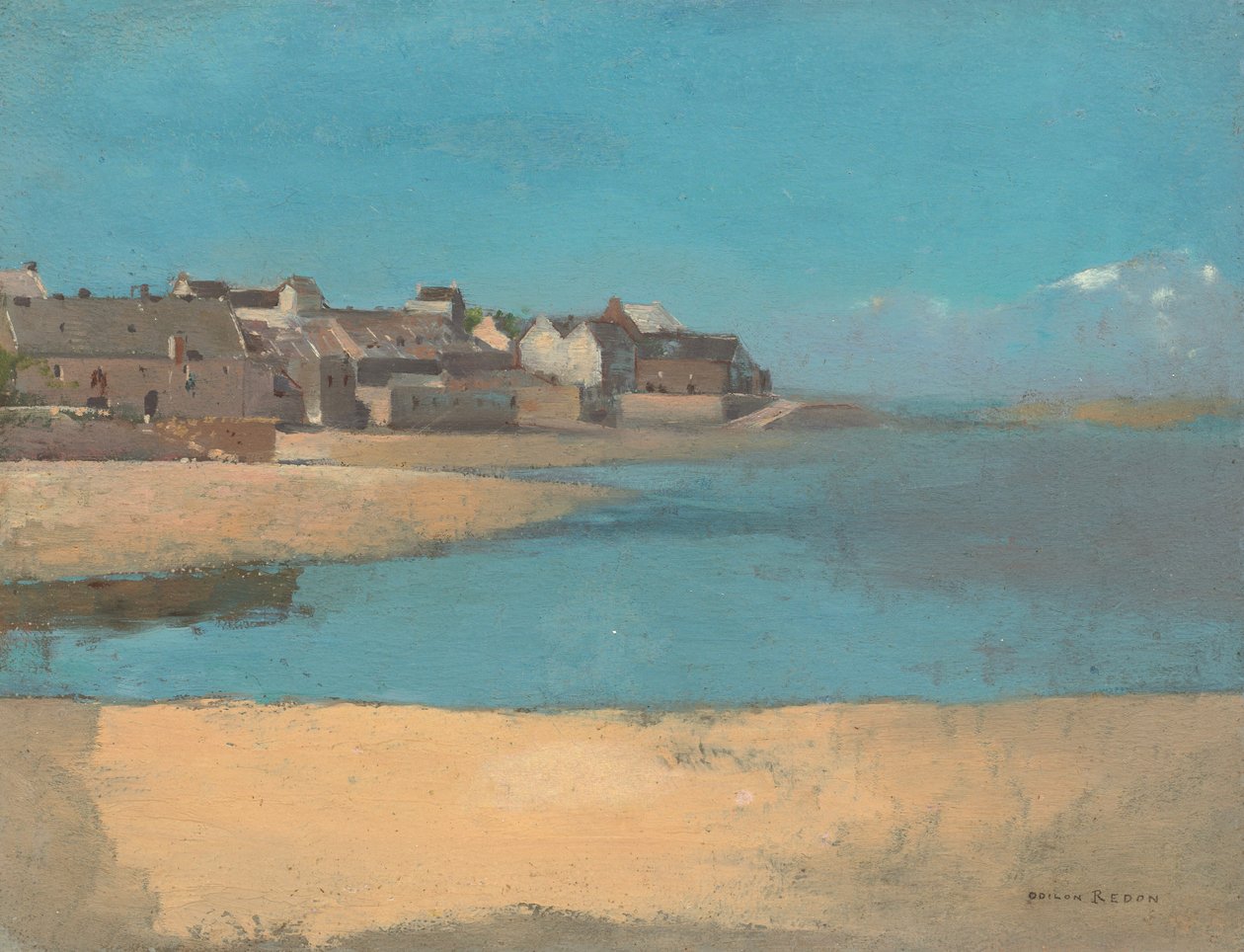 Landsby ved havet i Bretagne av Odilon Redon