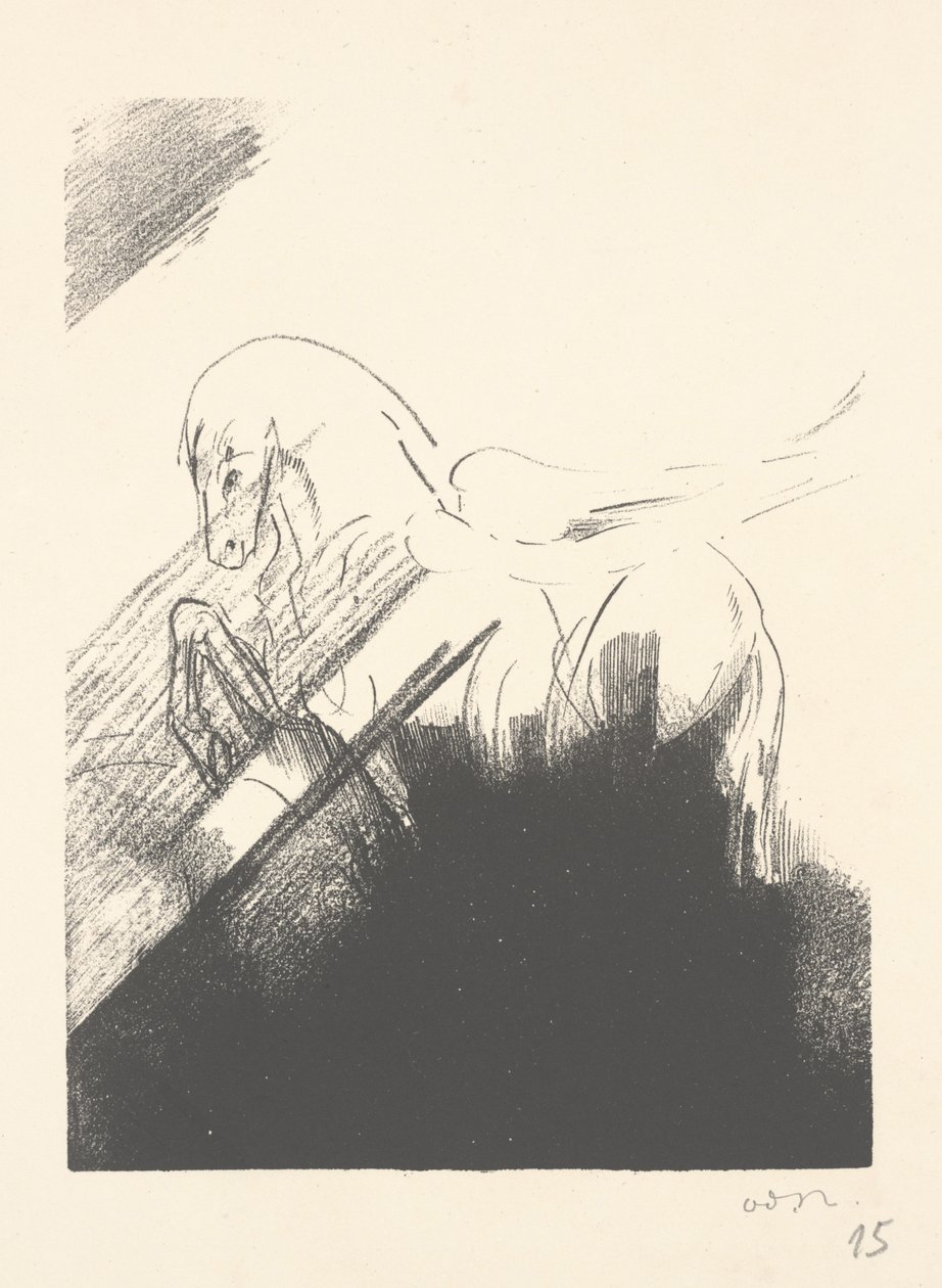 Bevinget hest av Odilon Redon