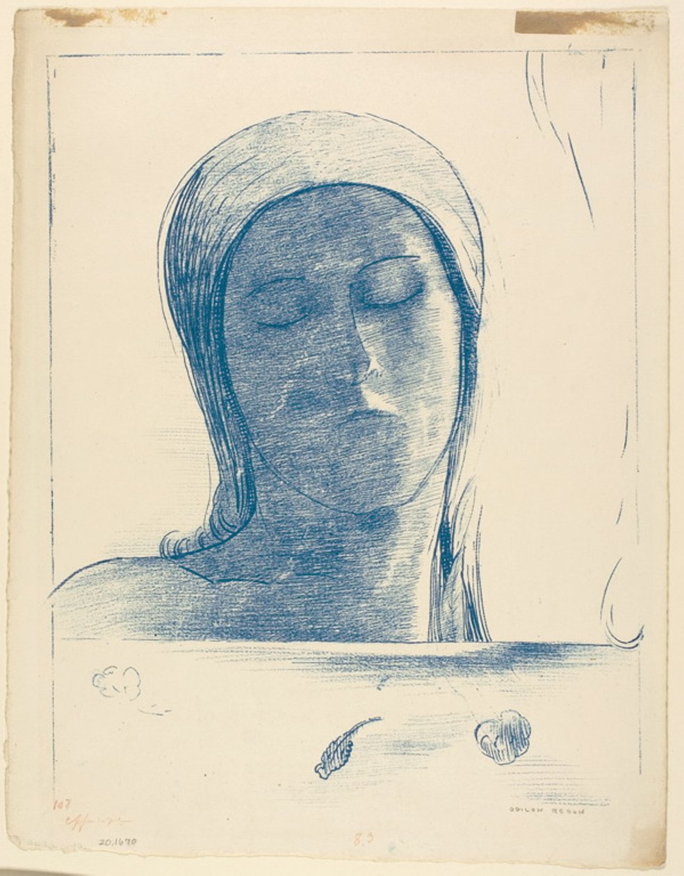 lukkede øyne av Odilon Redon