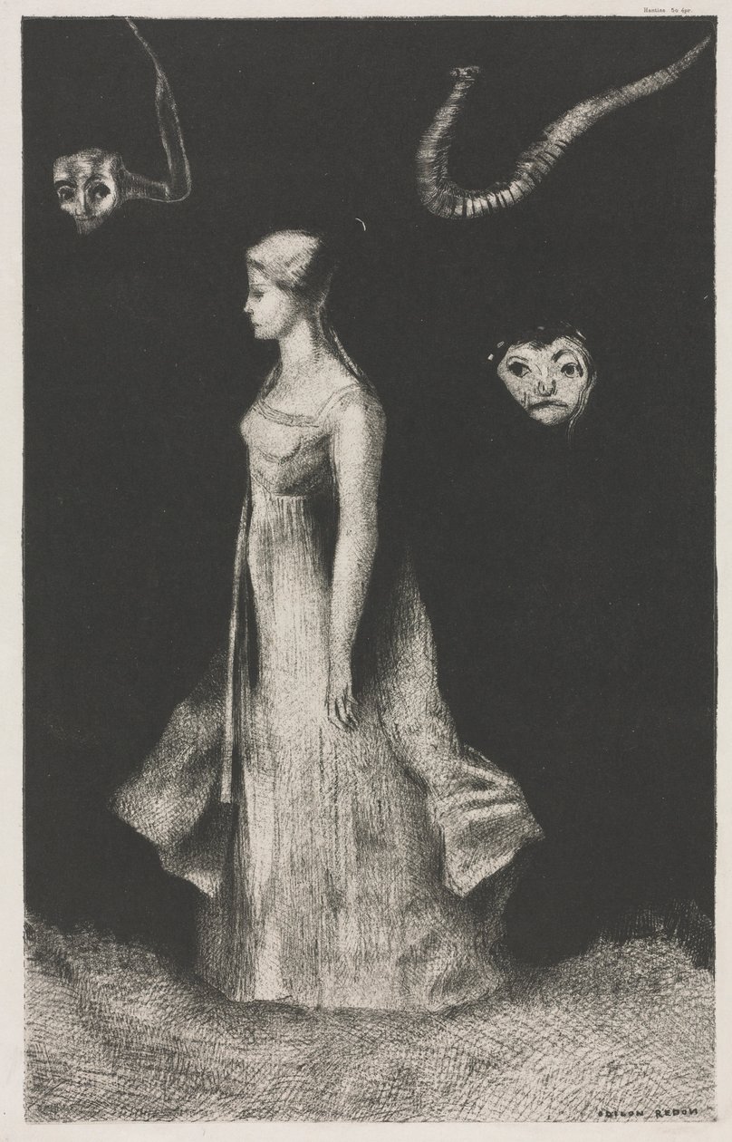 Obsession, 1894. av Odilon Redon Printer: Monrocq