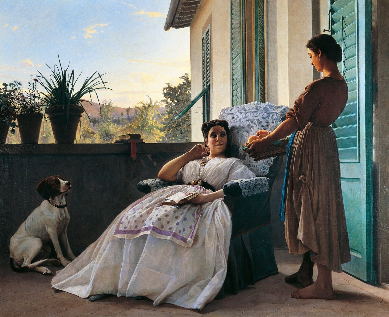 First Fruits (olje på lerret) av Odoardo Borrani