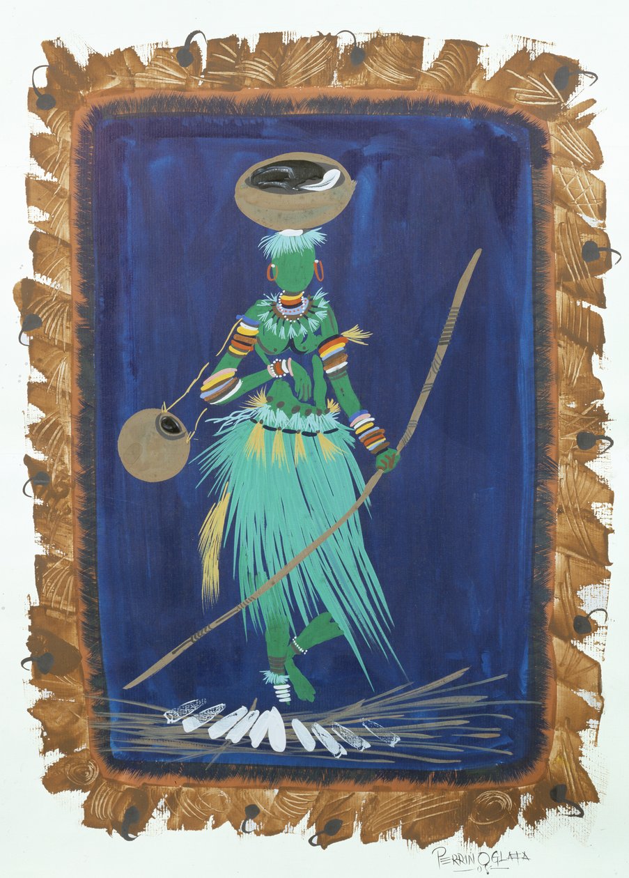 In Pursuit, 2008 (akryl og gouache på papir) av Oglafa Ebitari Perrin