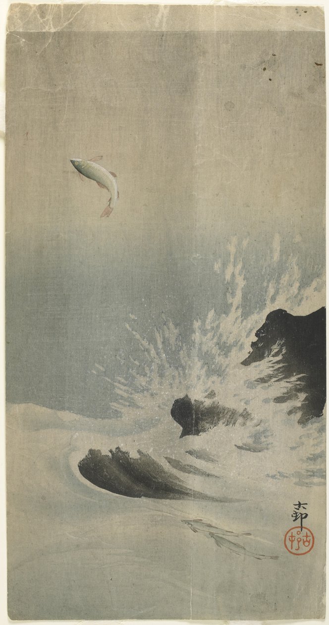 (Leaping Fish), før 1912 av Ohara Koson