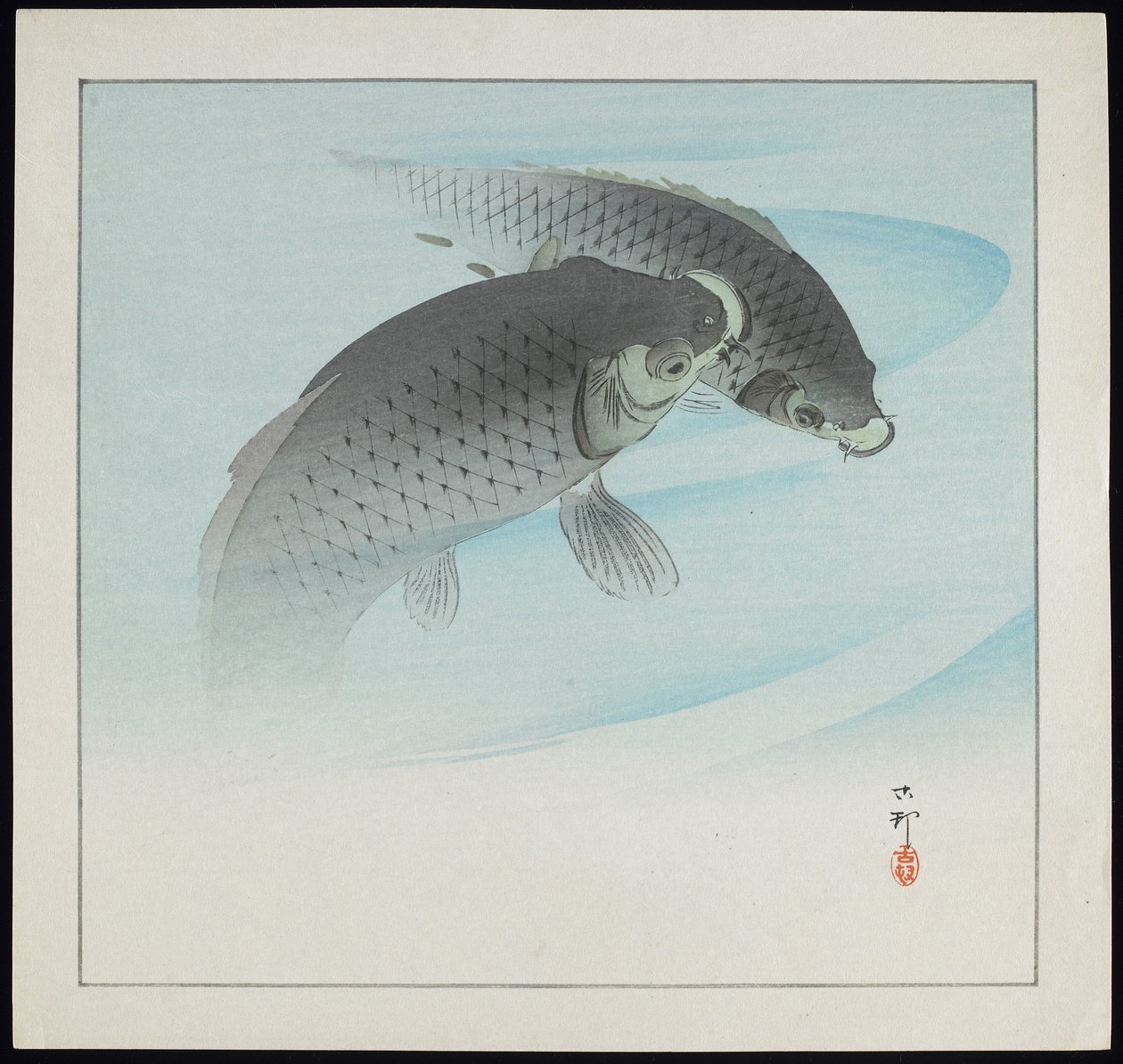 To karper, før 1912 av Ohara Koson