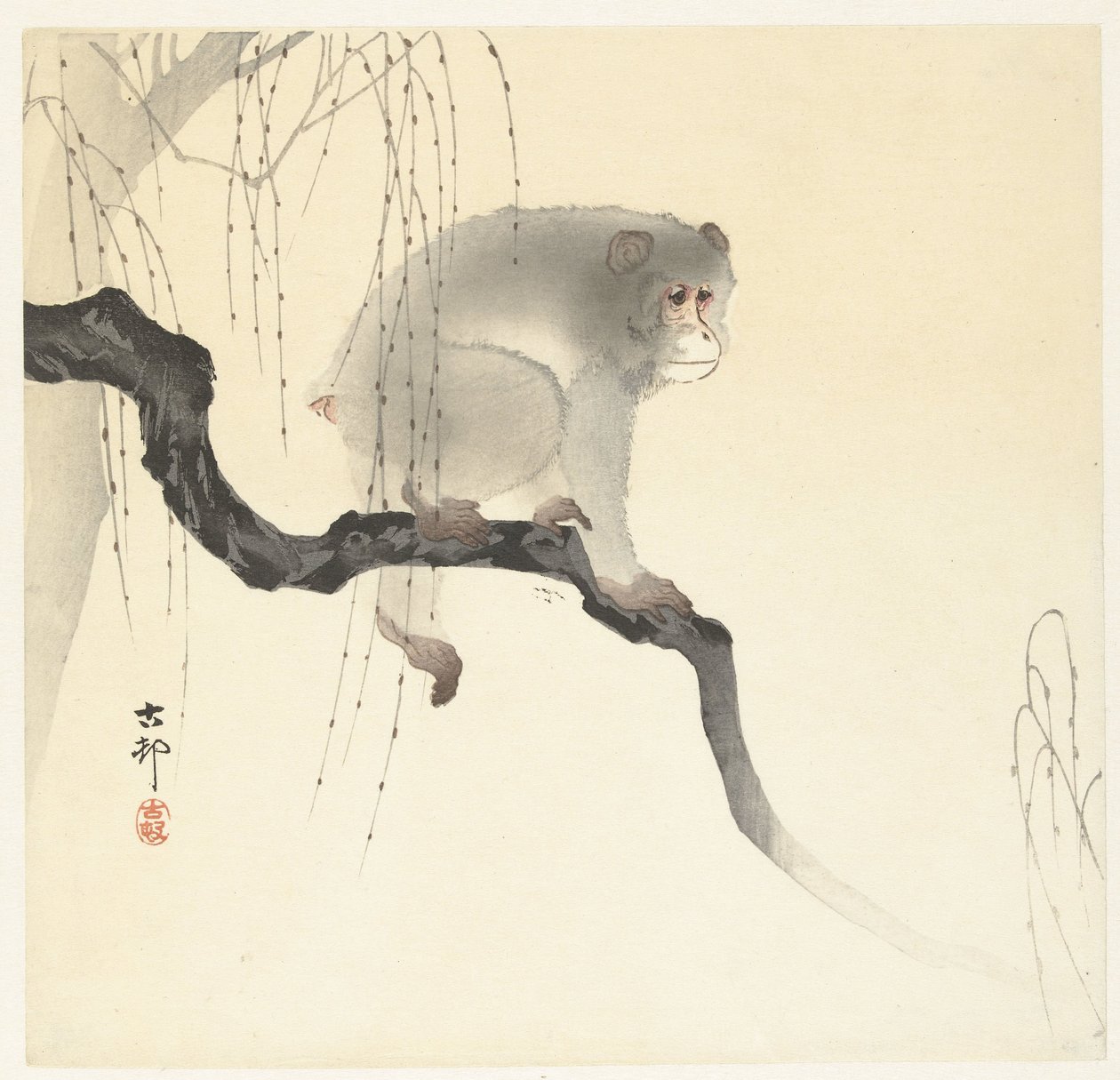 Ape på tregren av Ohara Koson