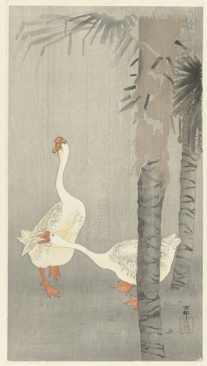 Tamme over alt i regn av Ohara Koson