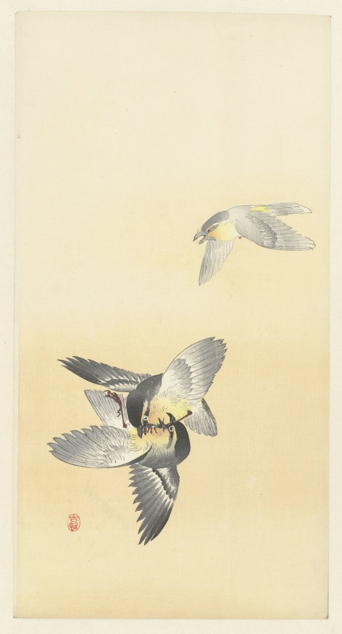 To kampfugler av Ohara Koson