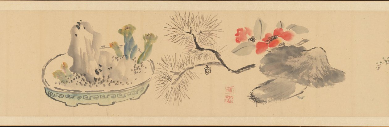 Brev som omslutter blomster, 1831. av Okada Hanko