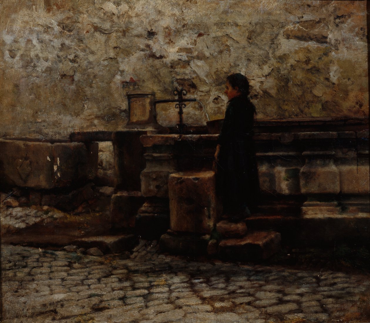 Fra Rothenburg (olje på lerret) av Olav Rusti