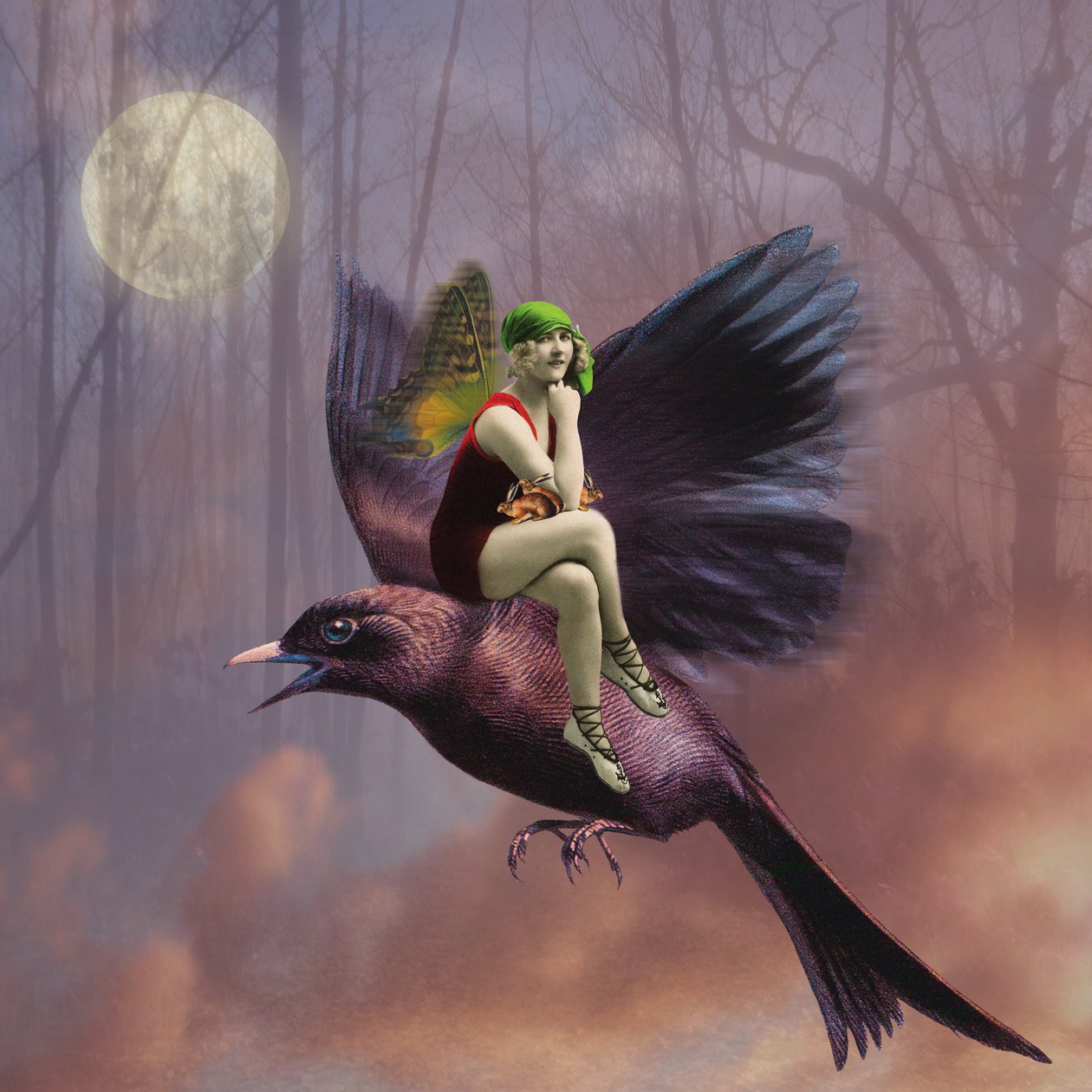 Flight, 2014, (digital collage) av Olga Snell