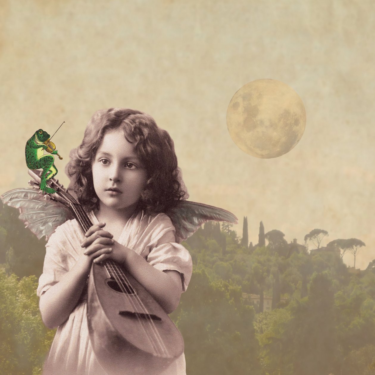Frog Chorus, 2014, (digital collage) av Olga Snell
