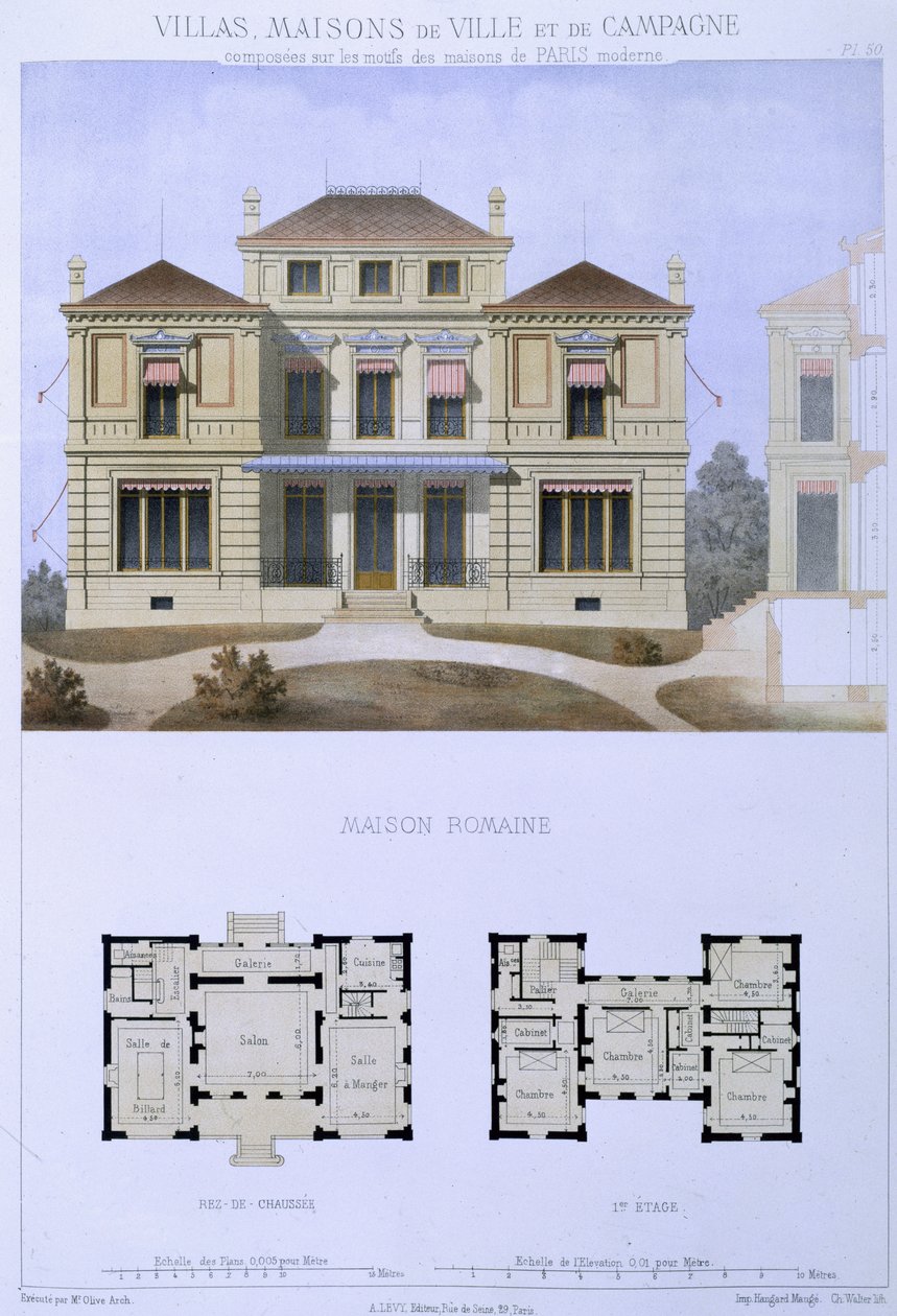 Roman Villa, gravert av Walter, plate 50 fra 