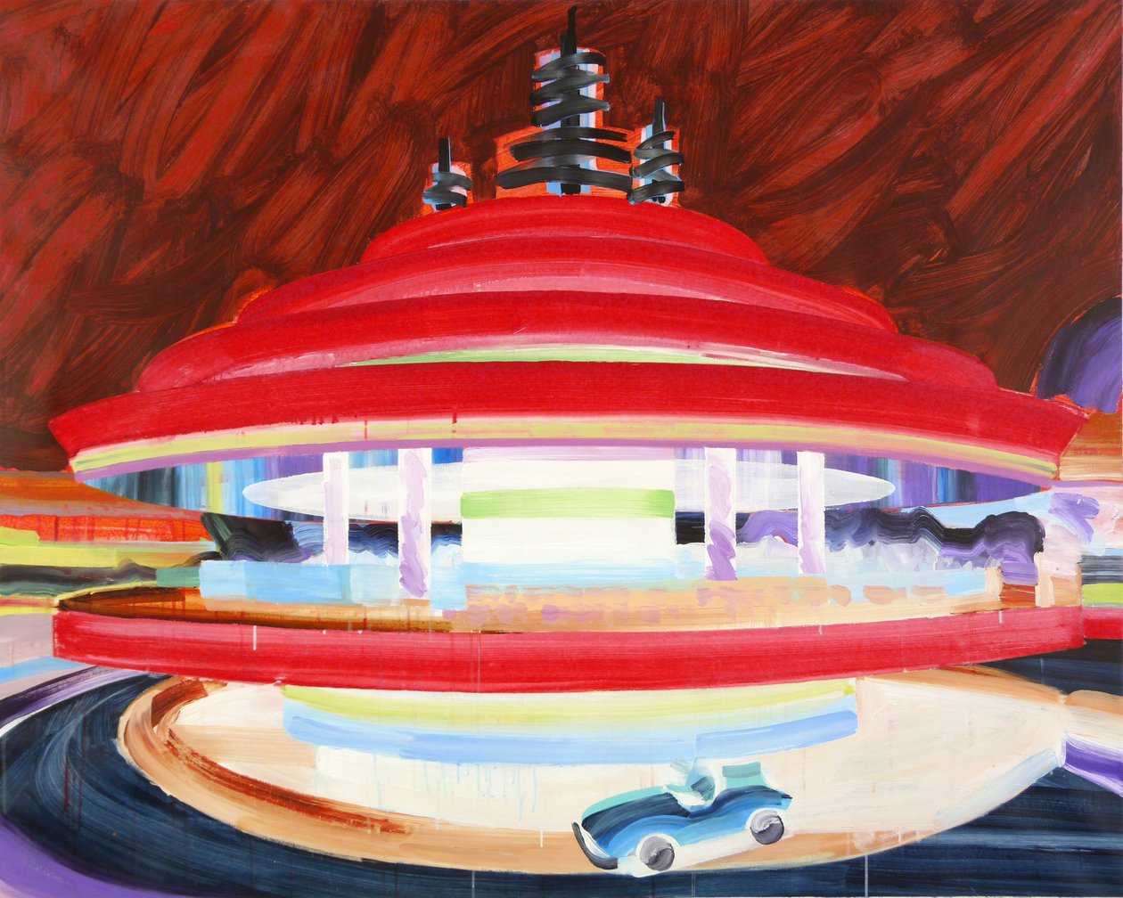 Autopia, 2016 (akryl på lerret) av Olivier Morel