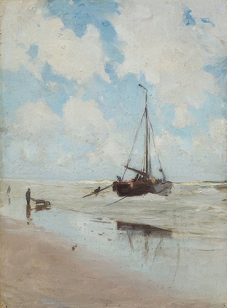 Fiskebåt på stranden av Olof Jernberg