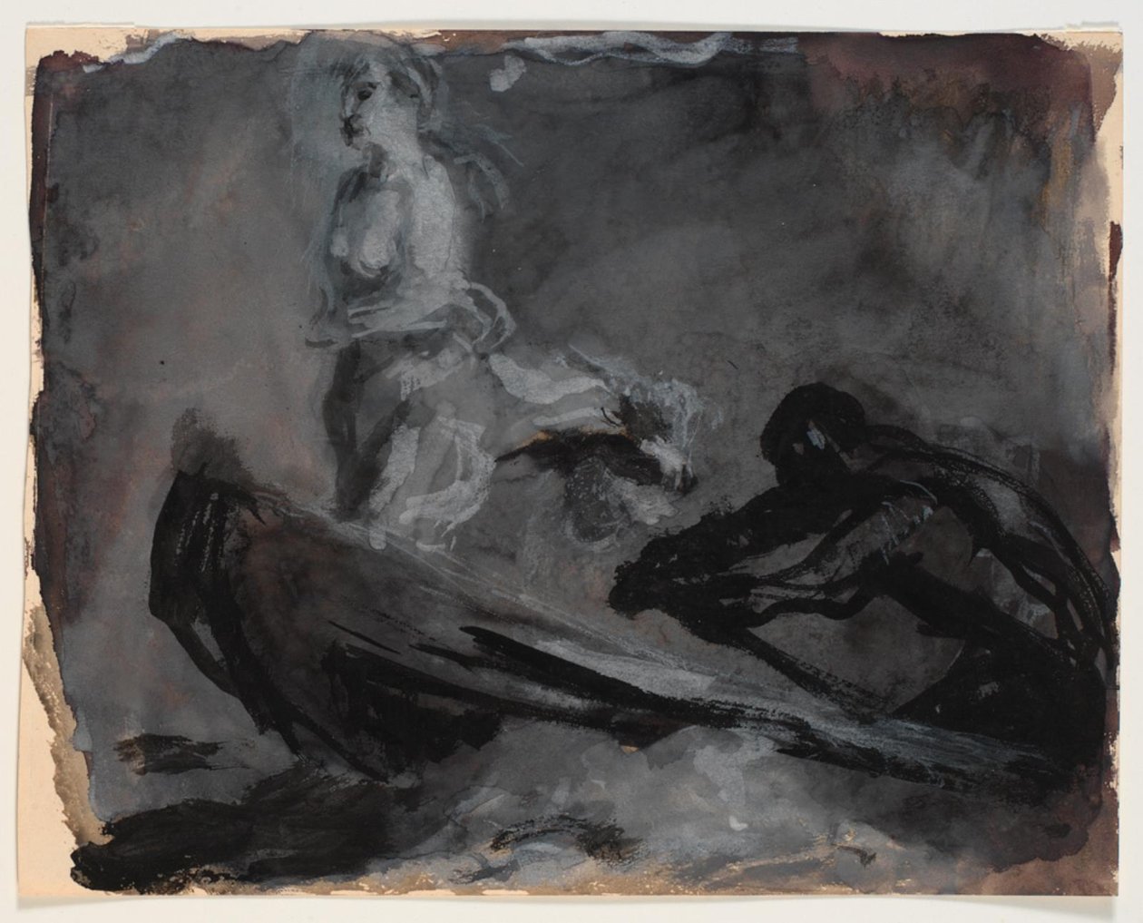 Charons båt. Psyche bæres over elven Styx av Oluf Hartmann