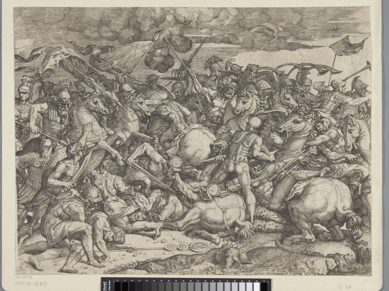 Slaget ved Milvian Bridge av Orazio Farinati (attributed to)