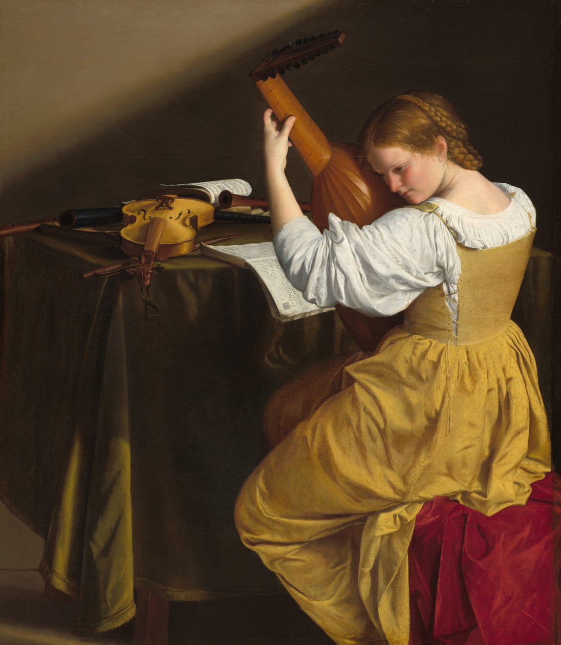 Lutespilleren, ca. 16121620. av Orazio Gentileschi