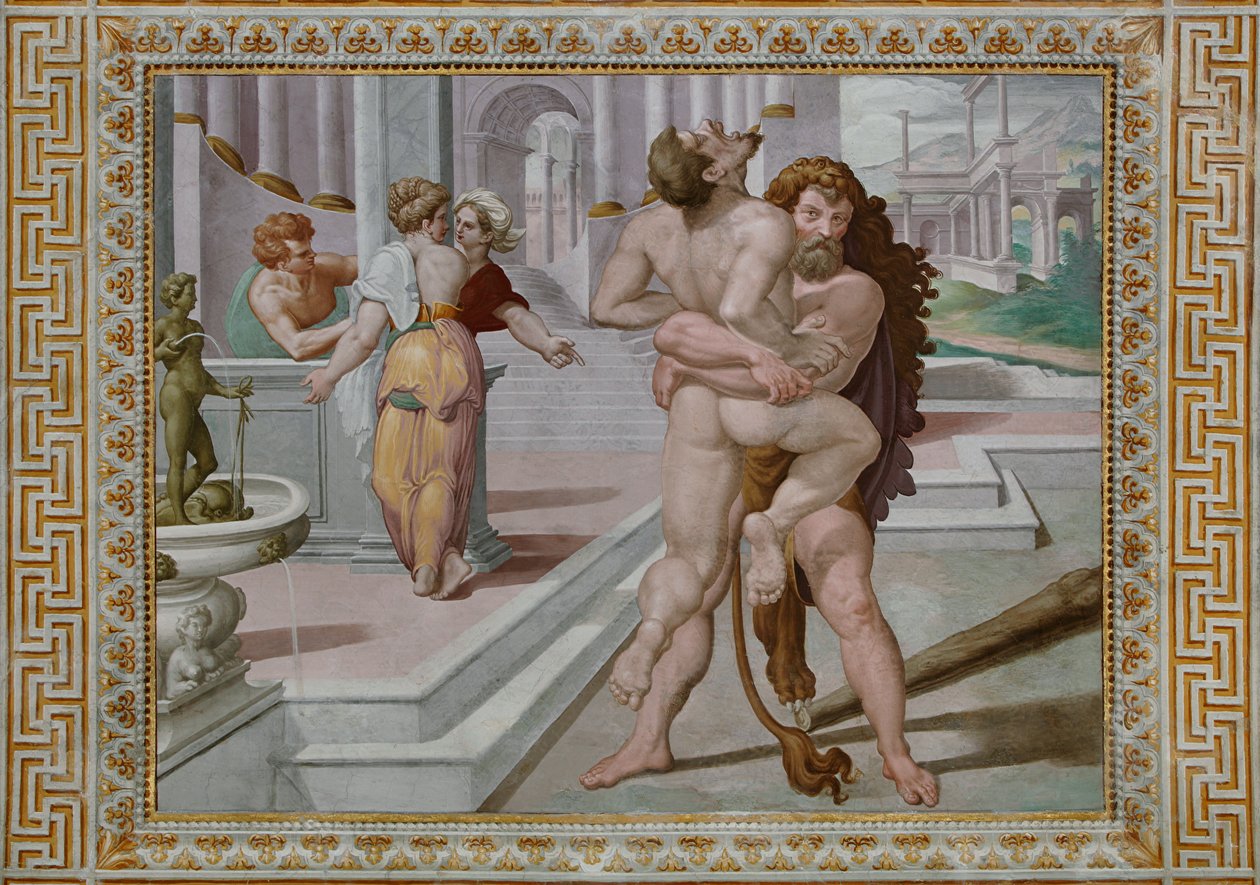 Hercules kjemper mot Antaeus, detalj av Orazio Samacchini