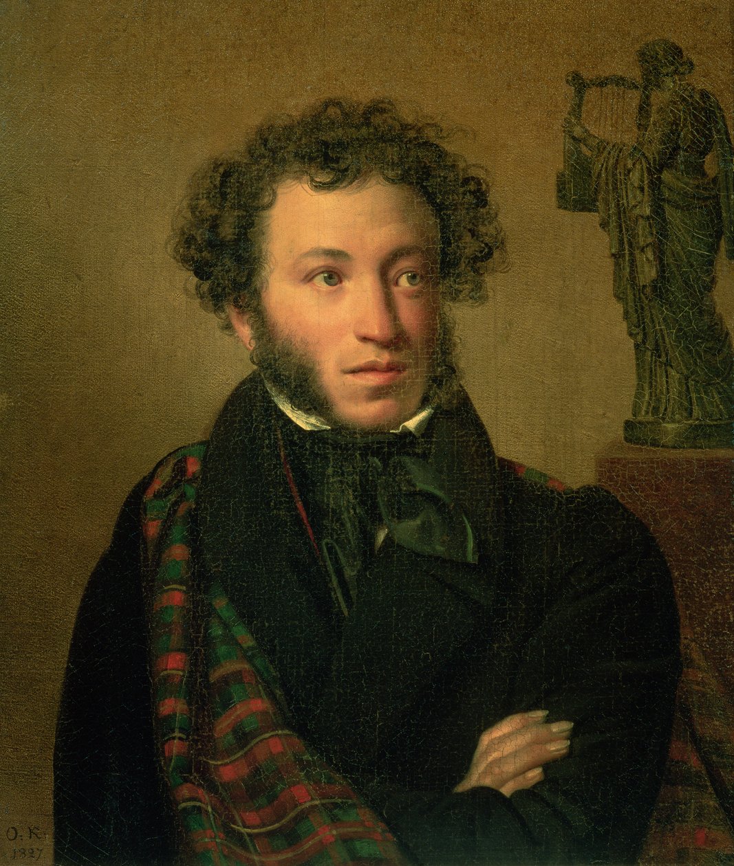 Portrett av Alexander Pushkin, 1827 av Orest Adamovich Kiprensky