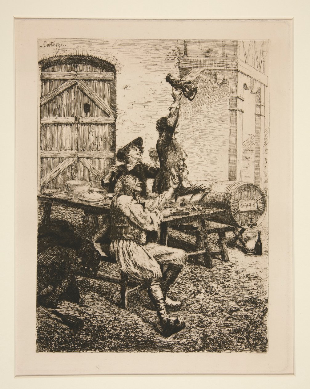 Country Scene: The Drinkers av Oreste Cortazzo