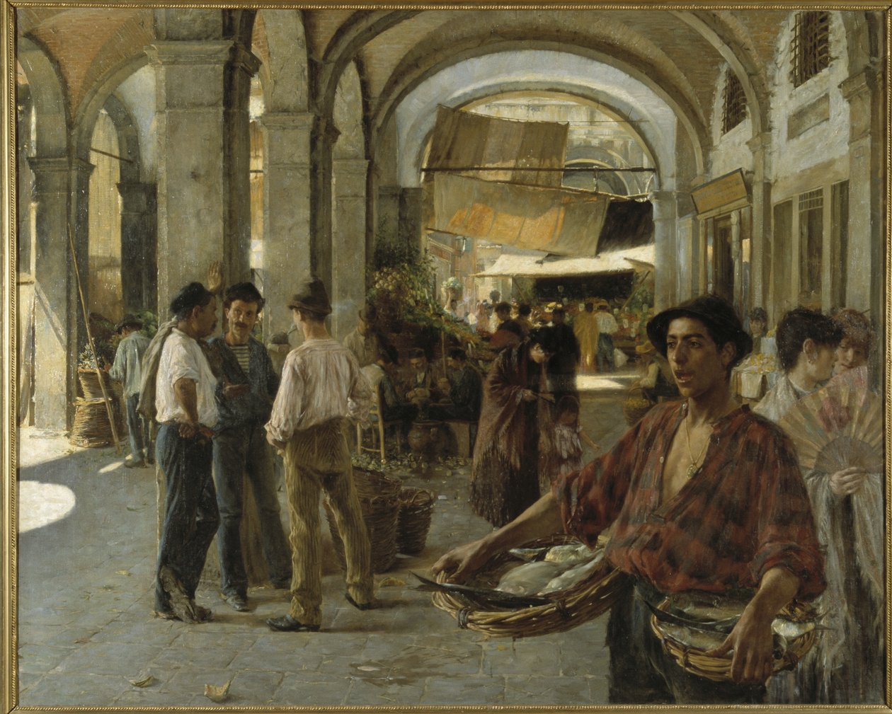 Et venetiansk dekket marked, 1887 av Oscar Gustaf Bjorck