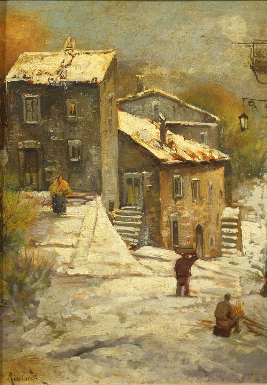 Figurer i en snødekt landsby av Oscar Ricciardi