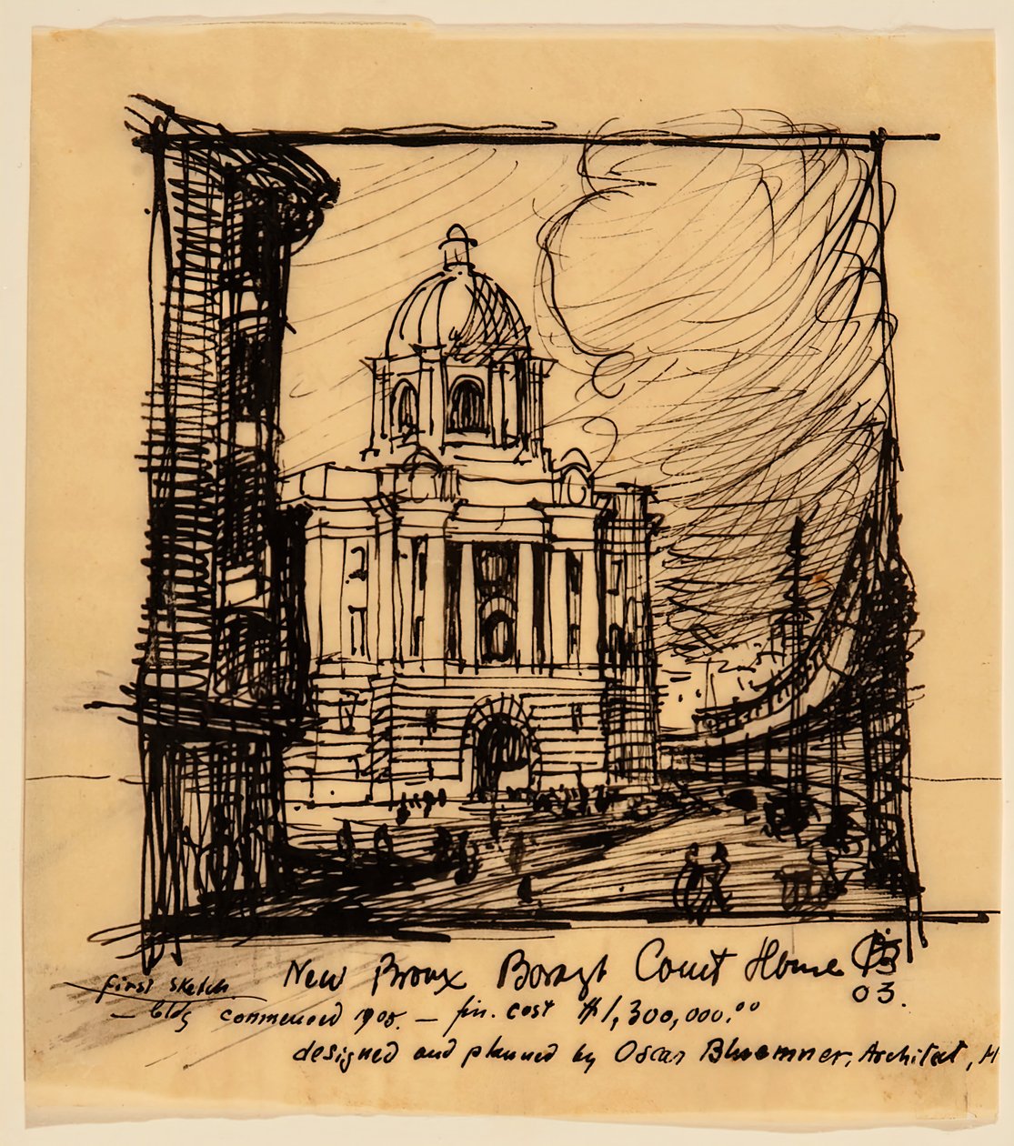 New Bronx County Courthouse, 1903. av Oscar Bluemner