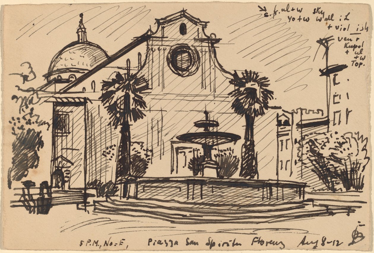 Piazza S. Spirito, Firenze av Oscar F. Bluemner