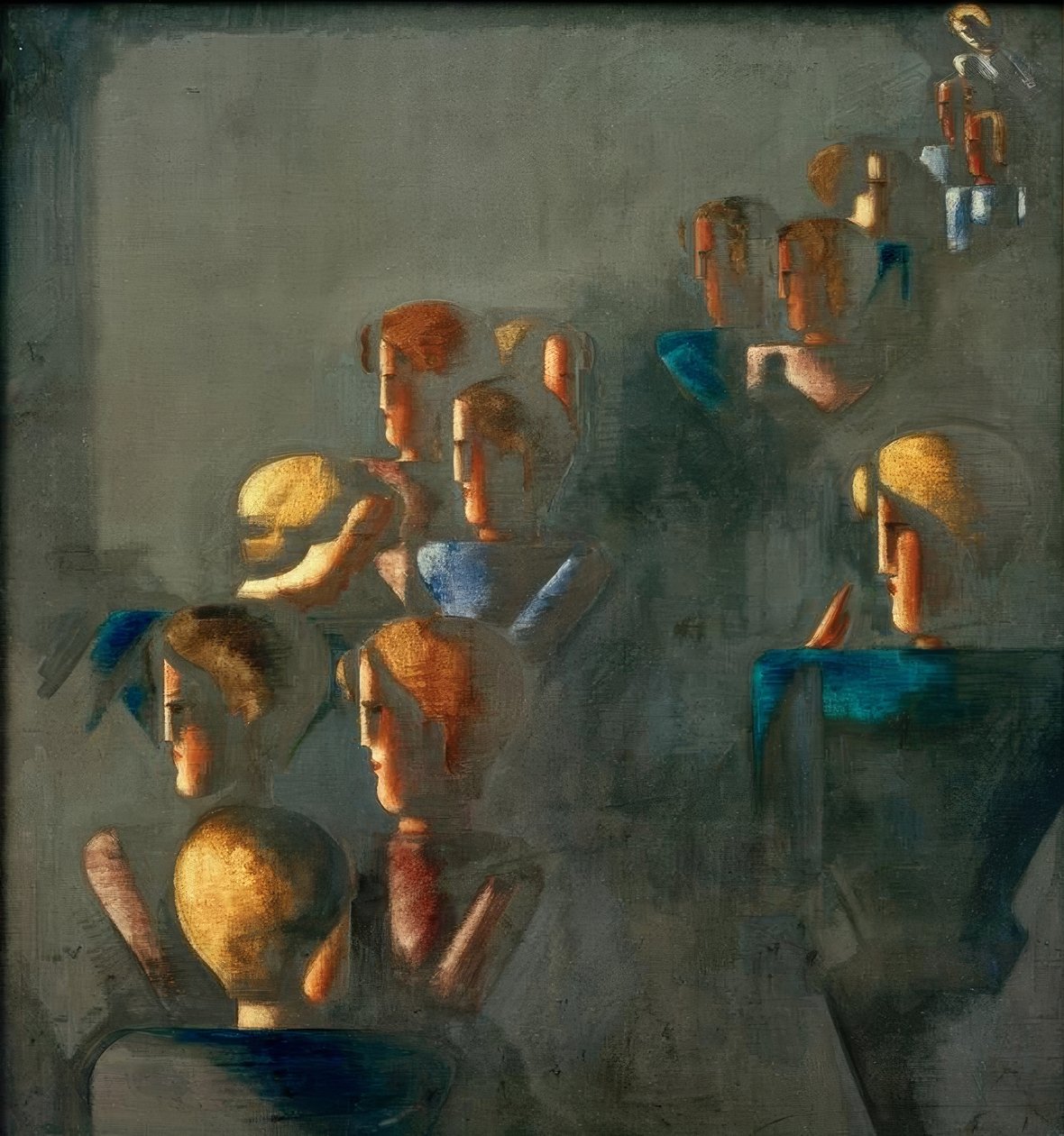 Blått bilde av Oskar Schlemmer