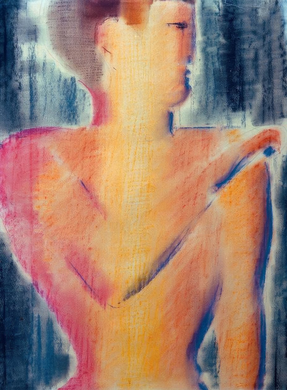 Mannsfigur til høyre av Oskar Schlemmer