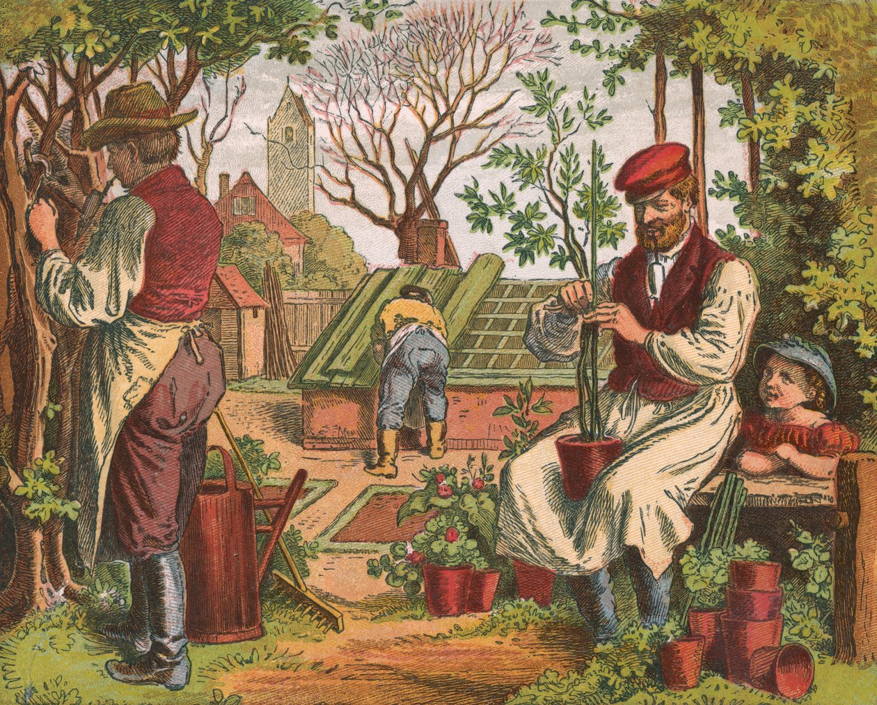 Hagearbeid, 1871 av Oskar Pletsch