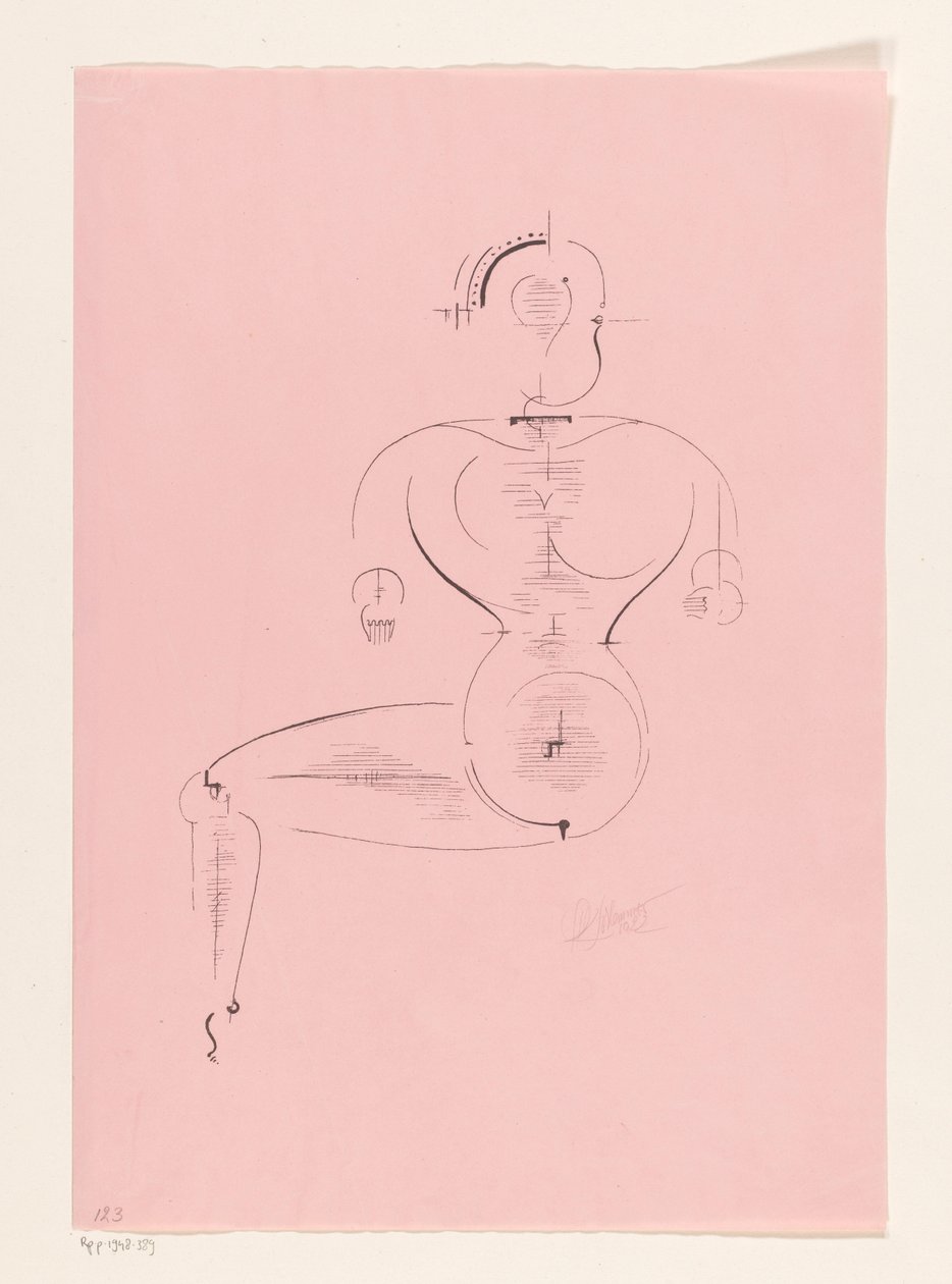 Sittende figur av Oskar Schlemmer (signed by artist)