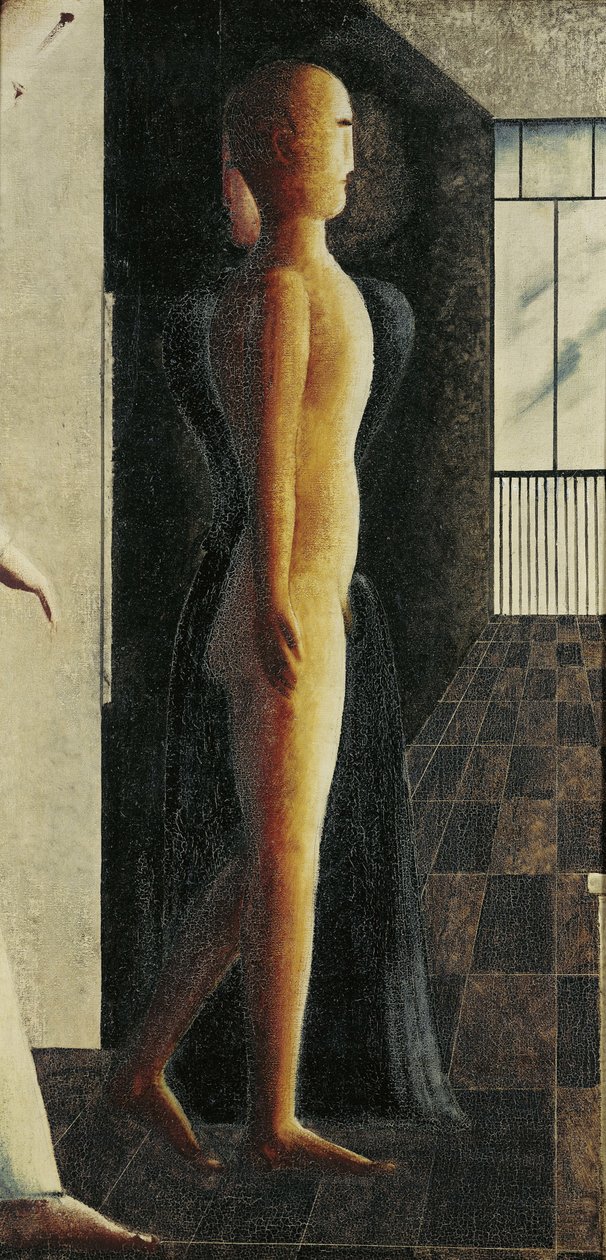 Naken, kvinne og kommer, 1925. av Oskar Schlemmer