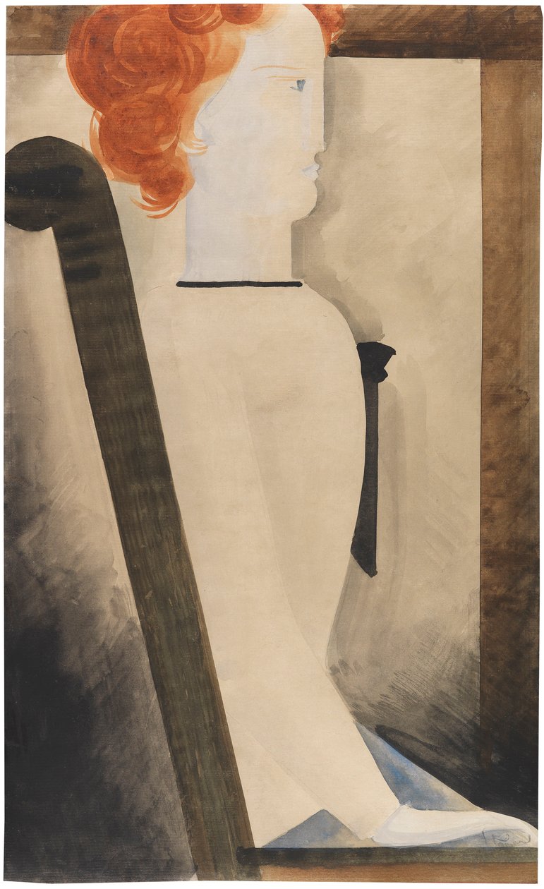 Sittende kvinne, 1929. av Oskar Schlemmer