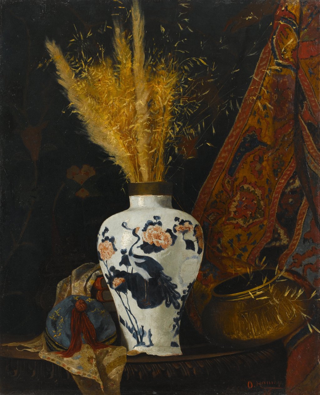 Blomster i hvit vase, blomster i hvit vase av Osman Hamdi Bey