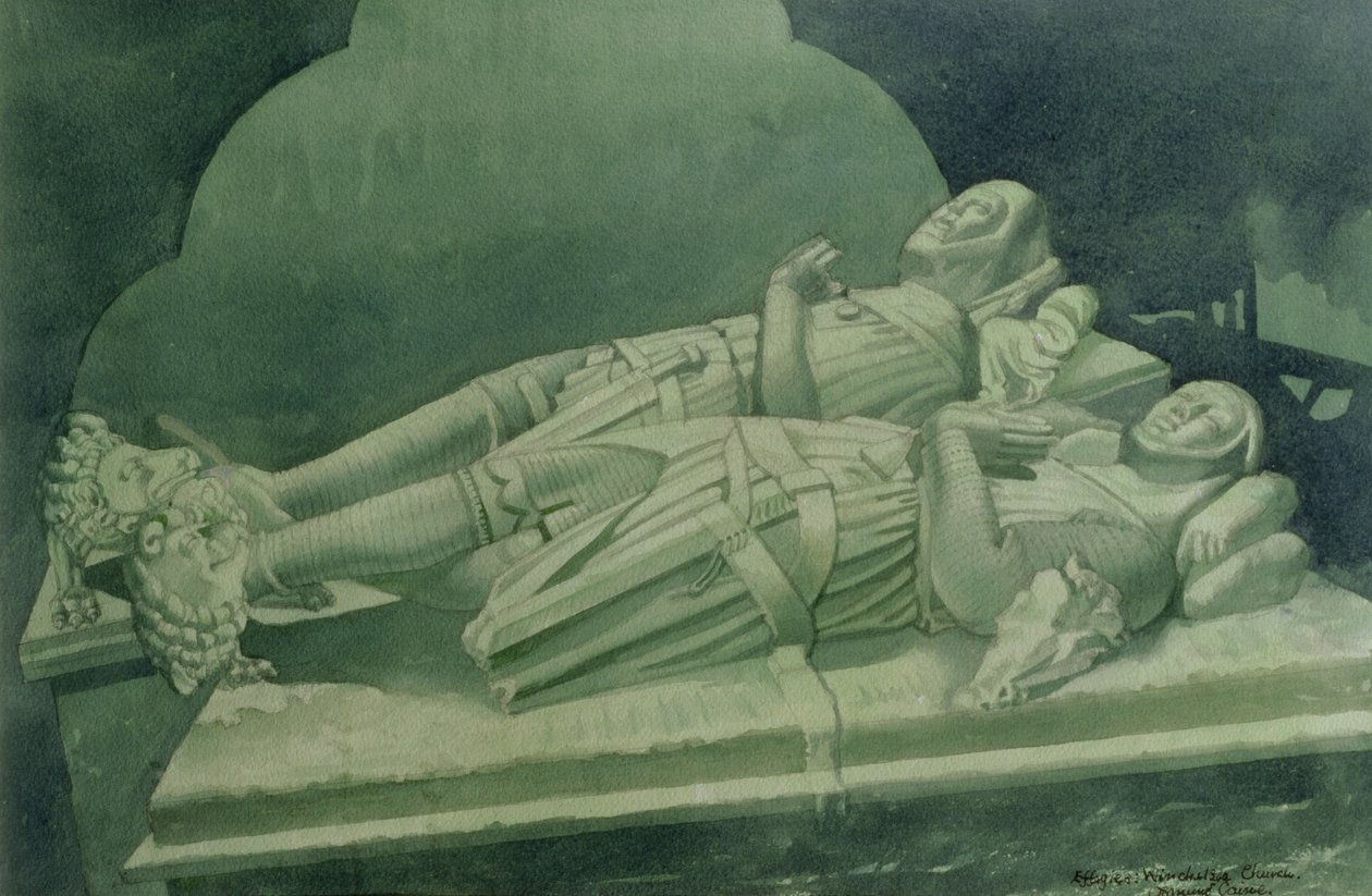 Effigies, Winchelsea Church (wc på papir) av Osmund Caine