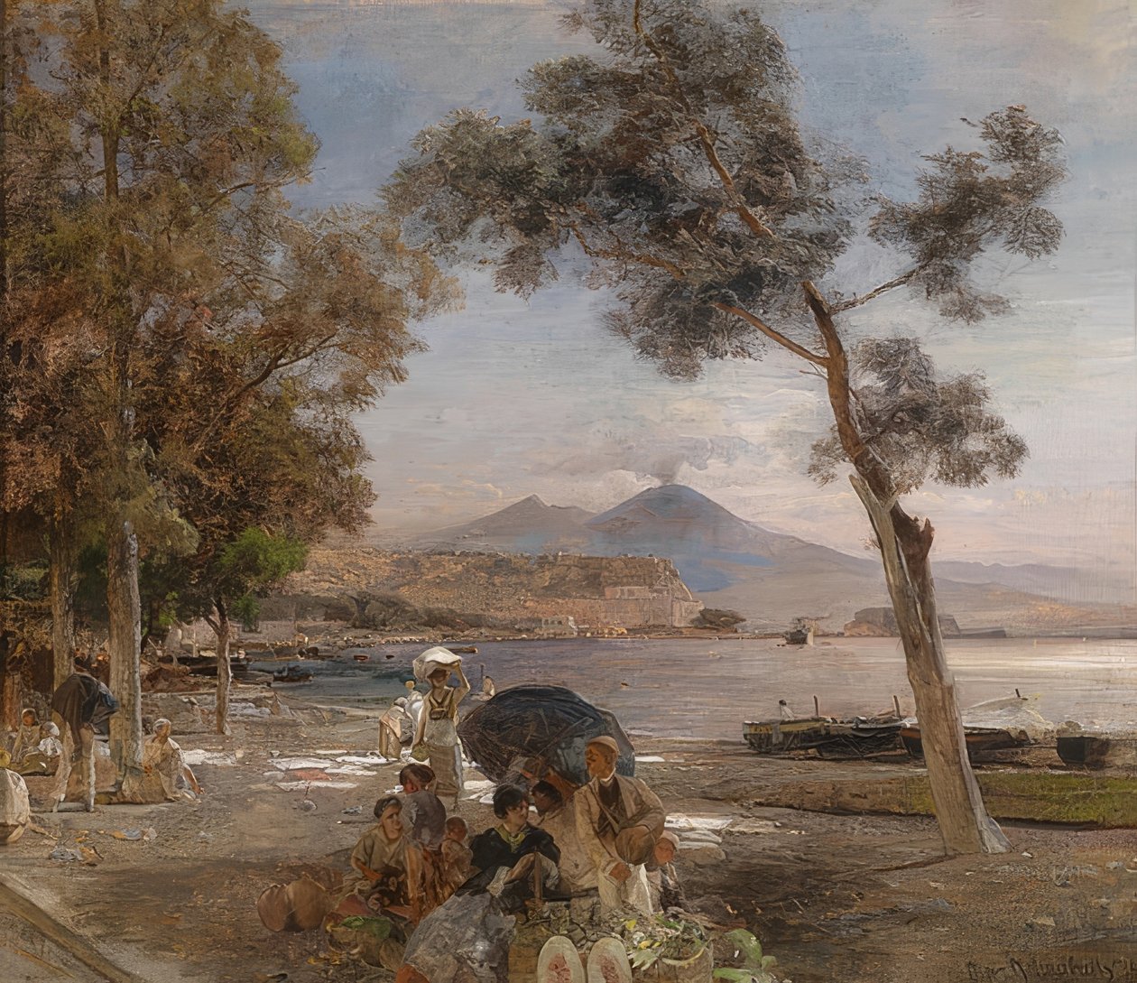 Kveldsstemning i Napolibukta. 1888 av Oswald Achenbach