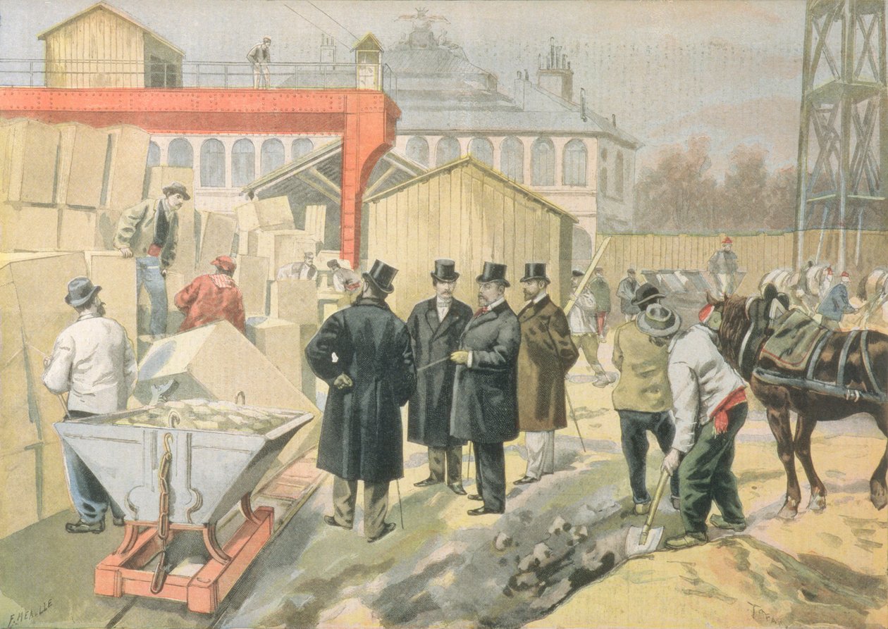 Prinsen av Wales (1841-1910) på besøk på byggeplassen for verdensutstillingen i 1900, fra 