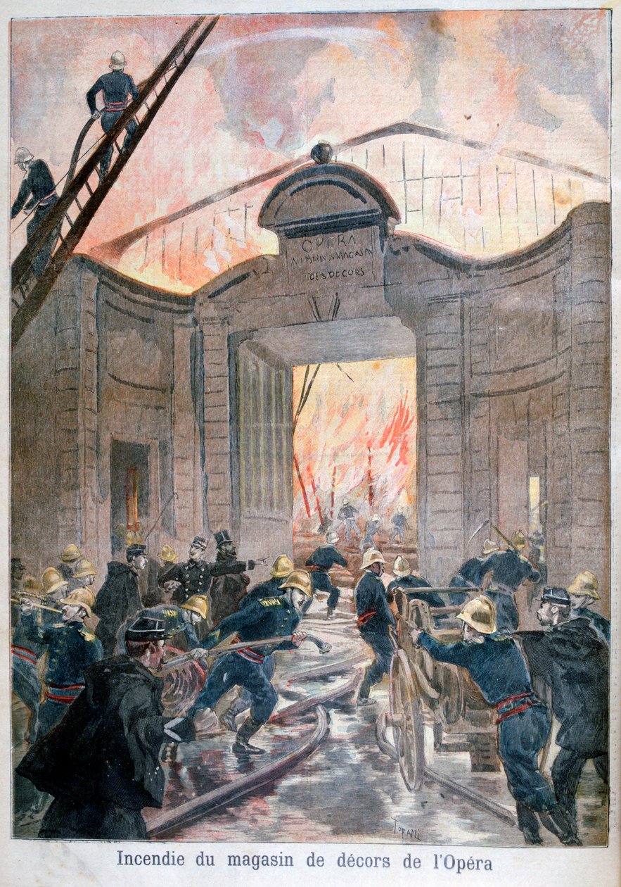 Brann i Operaen, Paris, 1894 av Oswaldo Tofani