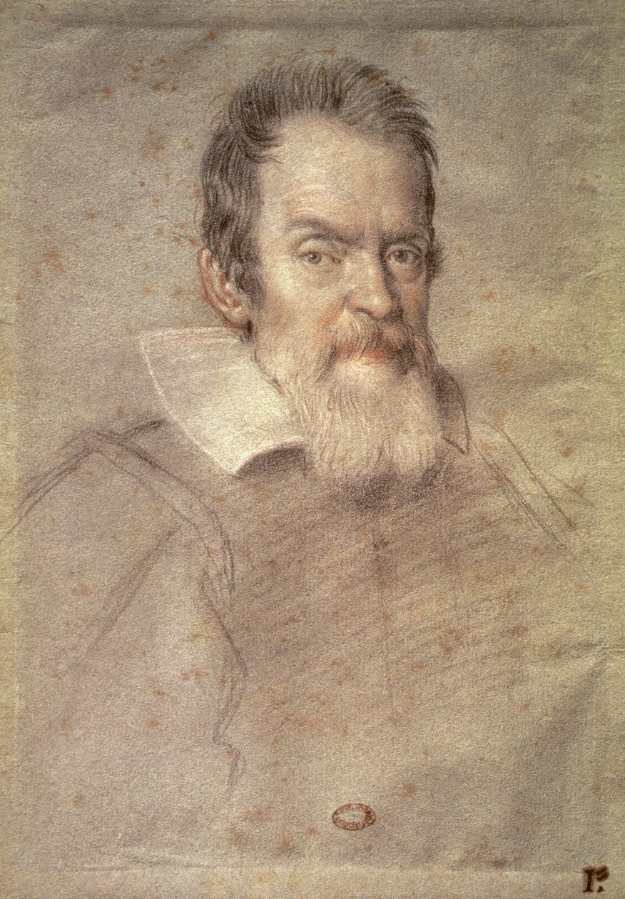 Portrett av Galileo Galilei (1564-1642) astronom og fysiker (tegning) av Ottavio Mario Leoni