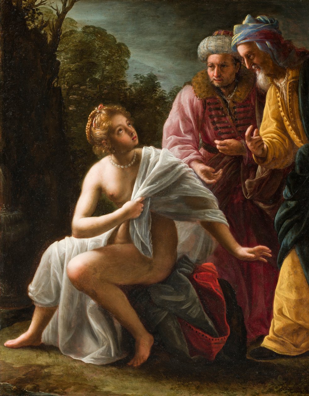 Susanna and the Elders, ca. 1620 (olje på kobberpanel) av Ottavio Mario Leoni