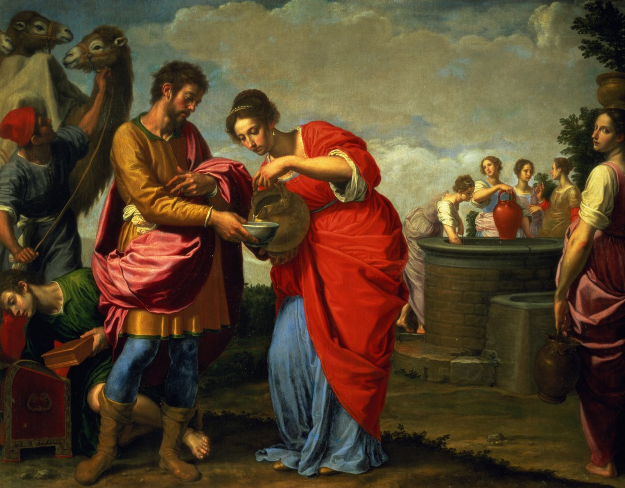 Rebecca og Eliezer ved brønnen, ca. 1626-27 av Ottavio Vannini