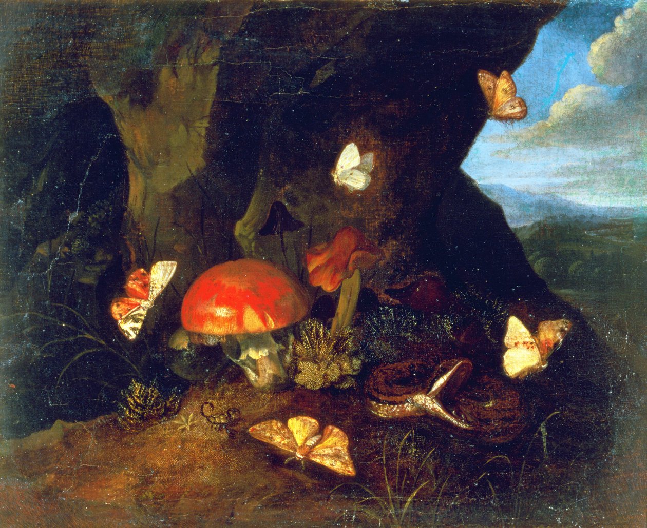 Underskog og dyreliv av Otto Marseus  van Schrieck