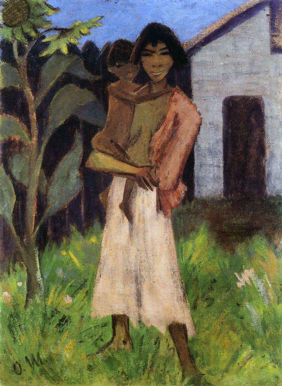 Mor og barn, 1927 (tempera på lerret) av Otto Mueller